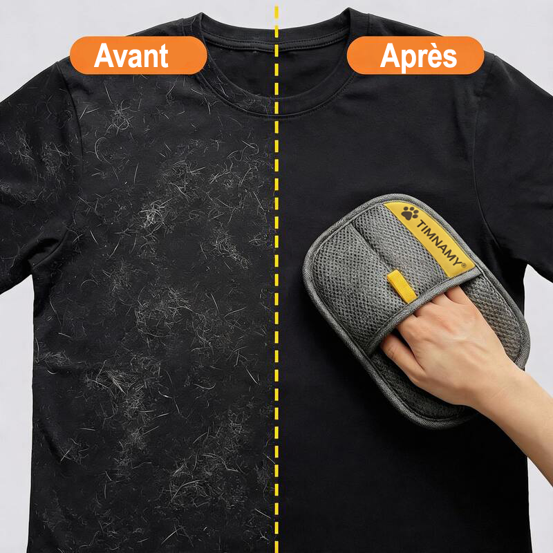 Gant électrostatique TIMNAMY® pour retirer les poils d'animaux – Élimine les poils incrustés en quelques secondes, réutilisable et lavable, fonctionne sur les canapés, les vêtements et les voitures✉️💯