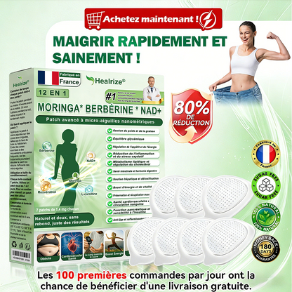 Magasin Officiel |H𝐞a𝐥r𝐢z𝐞® Moringa · BERBÉRINEX NAD+12-EN-1 Patch avancé à micro-aiguilles nano (Une application quotidienne, résultats visibles en 7 jours)  Obésité, Diabète, Apnée du sommeil, Problèmes articulaires 👨‍⚕️🌟