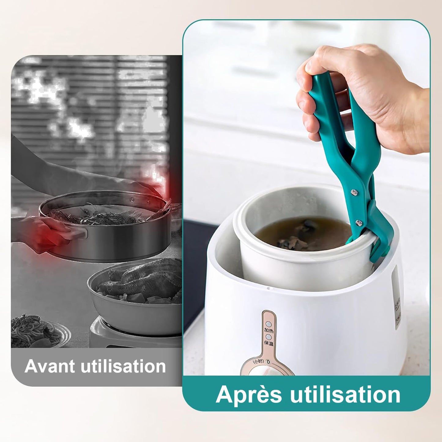 Offre spéciale de la semaine : 60 % de réduction !✨ Pince porte-bol anti-brûlure multi-usages pour la cuisine 🌏